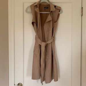 Bebe suede camel trench coat
